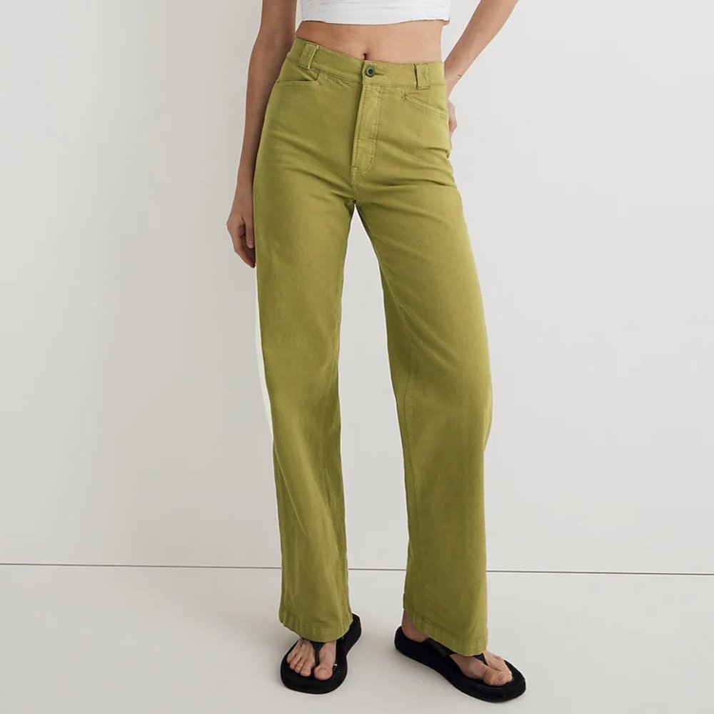 Madewell Womens size 25 Petite Emmett 2.0 Wide-Leg Pants: Garment-Dyed Edition